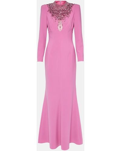 Jenny Packham Laka Embellished Crepe Gown - Pink