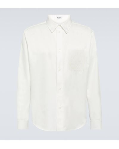 Loewe Anagram Cotton Twill Shirt - White