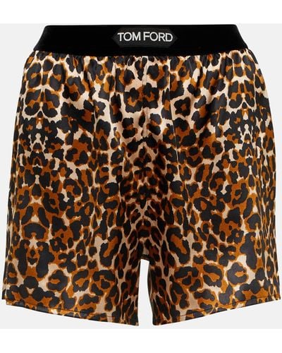 Tom Ford Leopard-print Shorts - Black