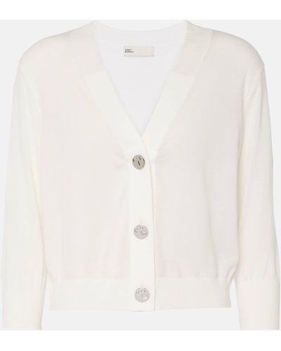 Tory Burch Cropped Cotton Cardigan - White
