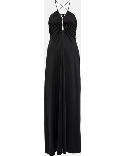 Ganni Crepe Jersey Maxi Dress - Black