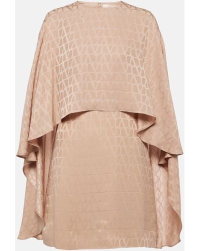 Valentino Toile Iconographe Silk Jacquard Minidress - Natural