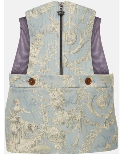 Vivienne Westwood Foam Corset Cotton Miniskirt - Blue