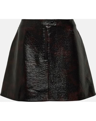 Courreges Tortoise-printed Cotton-blend Miniskirt - Black