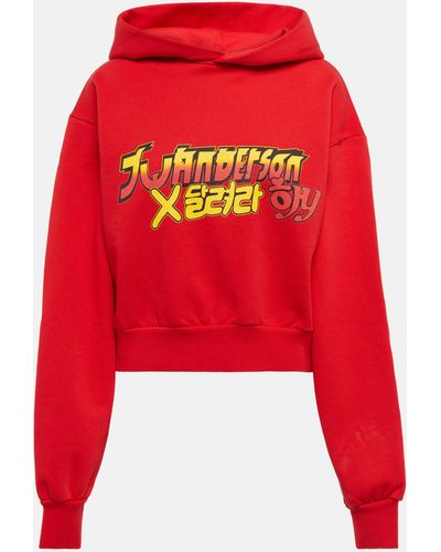 JW Anderson X Run Hany Printed Cotton Hoodie - Red