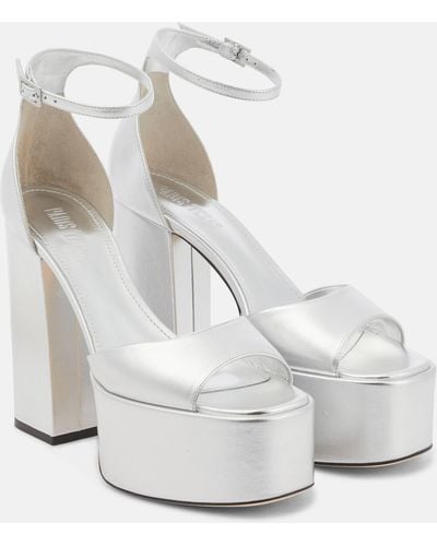 Paris Texas Tatiana Leather Platform Sandals - White
