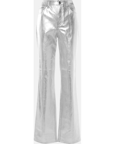 STAUD Chisel Faux Leather Straight-leg Pants - White