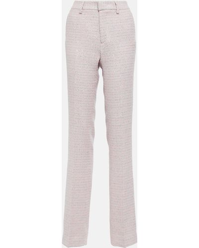 Alessandra Rich Sequined Mid-rise Straight Pants - Grey