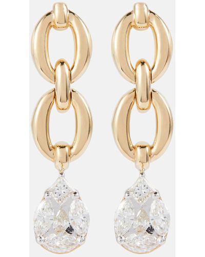 Nadine Aysoy Catena 18kt Yellow Gold Earrings With Diamonds - White