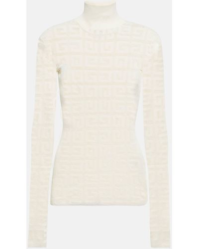 Givenchy 4g Jacquard Mockneck Sweater - White