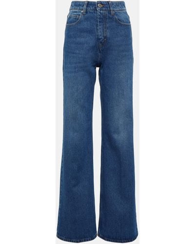 Ami Paris High-rise Straight Jeans - Blue