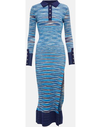Jacquemus La Robe Zucca Striped Midi Dress - Blue