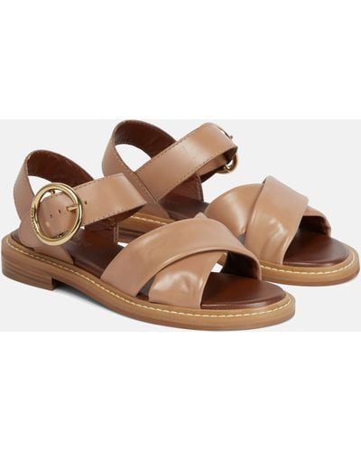 See By Chloé Lyna Leather Sandals - Brown