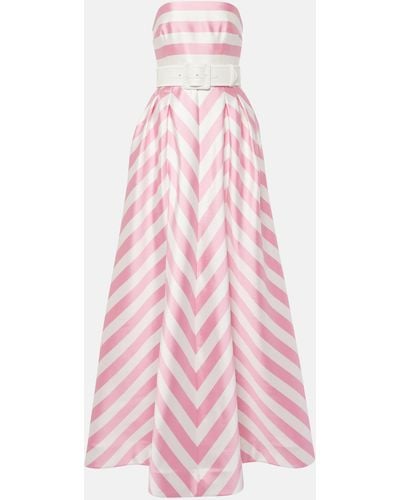 Rebecca Vallance Jocelyn Striped Satin Gown - Pink