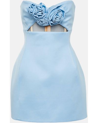 Magda Butrym Applique Cutout Wool Minidress - Blue