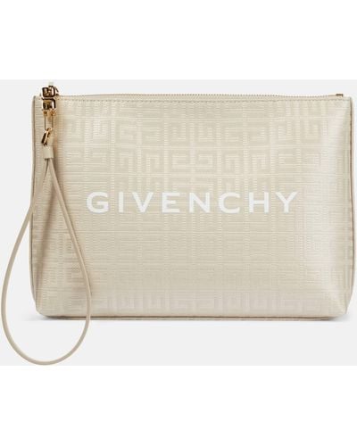 Givenchy Logo Coated Canvas Pouch - Natural