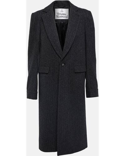Vivienne Westwood Chalk Stripe Wool-blend Coat - Black