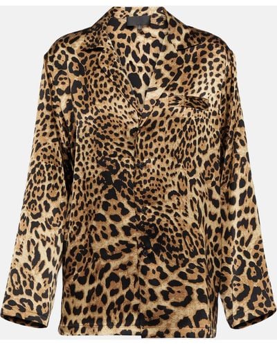 Nili Lotan Juste Leopard-print Silk Twill Shirt - Brown