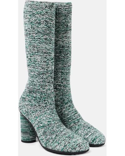 Bottega Veneta Atomic Knitted Knee-high Sock Boots - Blue