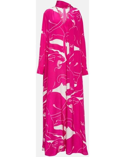 Valentino Printed Silk Jumpsuit - Pink