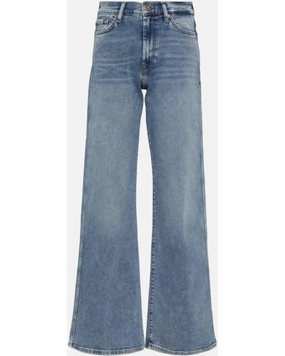 7 For All Mankind Lotta High-rise Flared Jeans - Blue