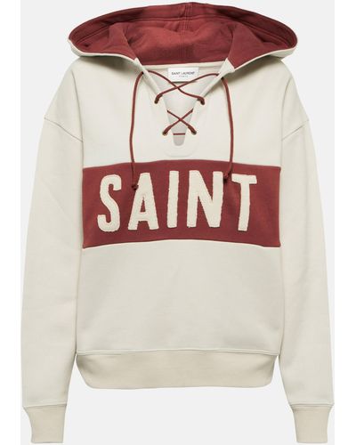 Saint Laurent Embroidered Cotton Hoodie - Multicolour