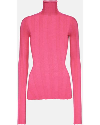 Sportmax Turtleneck Wool-blend Sweater - Pink