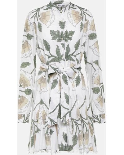 Juliet Dunn Floral Cotton Minidress - White
