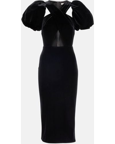 Christopher Kane Wrap Velvet Midi Dress - Black
