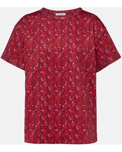 Max Mara Oidio Floral Jersey T-shirt - Red