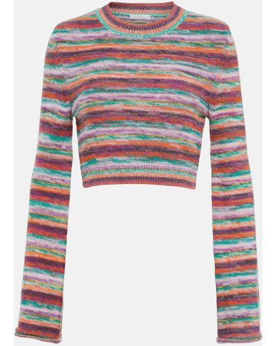 Chloé Striped Wool And Cashmere Top - Multicolour