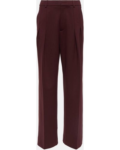 Victoria Beckham Stacked Straight Pants - Red