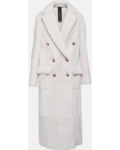 Blancha Reversible Double-breasted Shearling Coat - White
