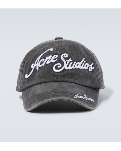 Acne Studios Logo Cotton Twill Baseball Cap - Metallic