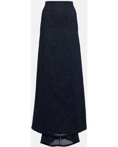 Brunello Cucinelli Cotton-blend Maxi Skirt - Blue