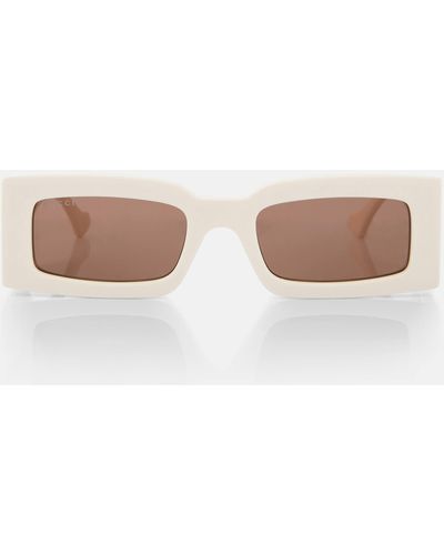 Gucci Double G Rectangular Sunglasses - Natural
