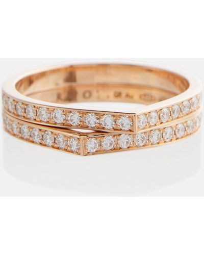 Repossi Antifer Rose Gold Ring With Diamonds - White
