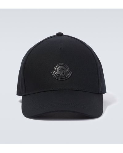Moncler Logo Cotton Baseball Cap - Black