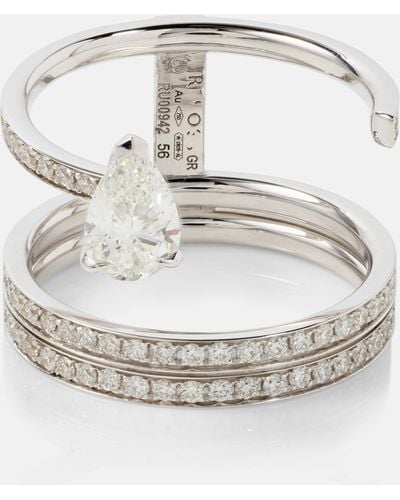 Repossi Serti Sur Vide 18kt White Gold Ring With Diamonds - Metallic