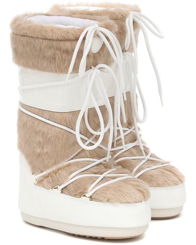 Moon Boot Classic Faux Fur Snow Boots - White