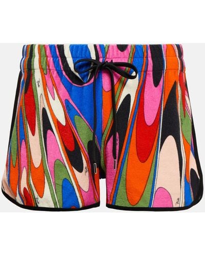 Emilio Pucci Printed Cotton-blend Shorts - Red