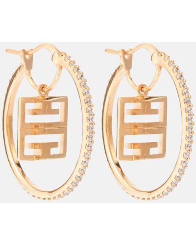 Givenchy 4g Crystal-embellished Hoop Earrings - Metallic