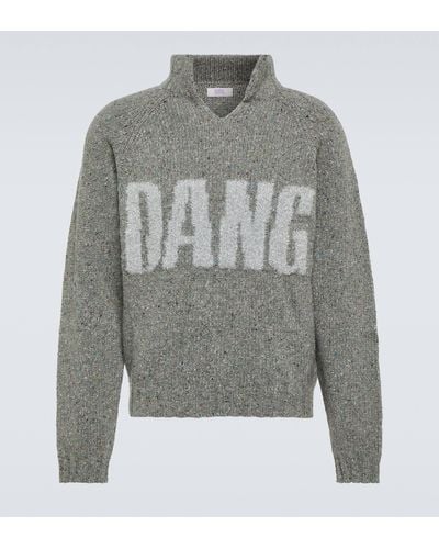 ERL Intarsia Wool-blend Sweater - Grey