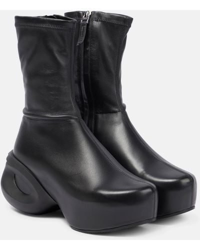 Givenchy G Leather Clog Ankle Boots - Black