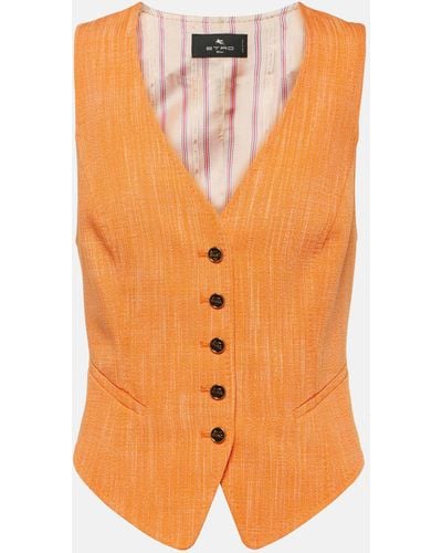 Etro Single-breasted Vest - Orange