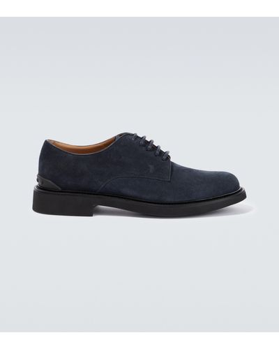 Tod's Suede Derby Shoes - Blue