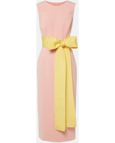 Carolina Herrera Bow-detail Crepe Midi Dress - Yellow