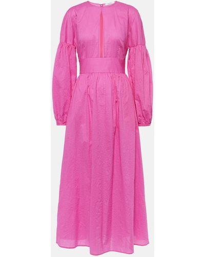 Marysia Swim Roset Puff-sleeve Cotton Maxi Dress - Pink