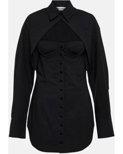 The Attico Cutout Cotton-blend Minidress - Black