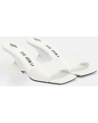 The Attico Cheope Leather Mules - White